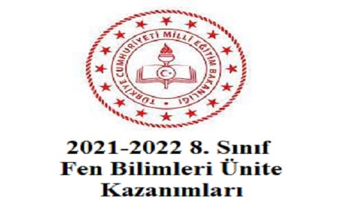 2021-2022 8. Sınıf Fen Bilimleri Ünite Kazanımları